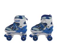 Patins à roulettes pour Enfants garçons et Filles, Patins à Quatre Roues avec Design à Quatre Roues, Tige en PVC pour débutants, Patins à roulettes d'intérieur et d'extérieu (Bleue)