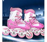Patins à roulettes pour enfants - SUPFINE - Roller in line - Rose - Taille M - Protection supérieure M