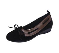 Patins à roulettes pour femme - Chaussures de ballerine pliables avec nœud - Semelle souple - Chaussures de ballet pour femme - Antidérapantes - Pour mariage, Noir , 39 EU