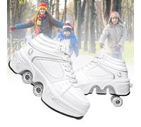 Patins à roulettes pour garçons et Filles, Baskets Chaussures Qui se transforment en Roller,Chaussure Roller Fille 4 Roue pour comme Anniversaire, Cadeaux de Noël (B, EU-34)