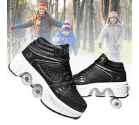 Patins à roulettes pour garçons et Filles, Baskets Chaussures Qui se transforment en Roller,Chaussure Roller Fille 4 Roue pour comme Anniversaire, Cadeaux de Noël (C, EU-37)