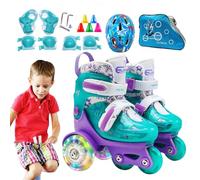 Patins à roulettes pour - Patins d'entraînement avec Support à Trois Points, Chaussures réglables pour, Roues Lumineuses avec équilibre sûr, équipement de Patinage Amusant pour Aire de