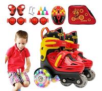 Patins à roulettes réglables pour débutants | Patins à roulettes réglables Design à trois points - Patins à roulettes pour enfants de 3 à 8 ans avec roues lumineuses pour patinoire, aire de jeux