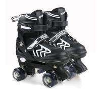 Patins à roulettes réglables pour Enfants avec Roues Lumineux Rollers en Ligne Rollers Quad pour Filles Garçon Débutants Cadeau de Noël d'anniversaire (Blanche, S)