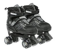 Patins à roulettes Réglables pour Enfants avec Roues Rollers en Ligne Rollers Quad pour Filles, Garçons et débutants (Noir, Pas de lumière, M(32-37))