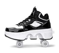 Patins À roulettes Roller Skates Multifonction 2 en 1 Automatiques Rétractables Chaussures D'entraînement De Sport Plein Air Sneakers Garçons Filles,44