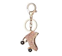 Patins à roulettes Shoe Keychain de Cristal Sac du Pendentif de clés Titulaire Strass Porte-clés 11 * 4.3cm Champagne