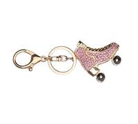 Patins à roulettes Shoe Keychain de Cristal Sac du Pendentif de clés Titulaire Strass Porte-clés 11 * 4.3cm Rose