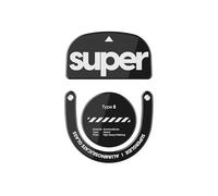 Patins à souris en verre Superglide - Glisse super lisse, bord rond poli, pieds de souris de jeu super rapides avec semelle durable pour Logitech G Pro X Superlight2 (Type-S, noir)