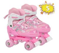 Patins ajustables pour enfants - HUOLE - 4 roues non clignotantes - Taille S Rose ROLLER IN LINE S