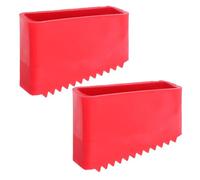 Patins Antidérapants pour Échelle en Caoutchouc 2 Pièces Rouge | Pieds Inclinés, Surface Résistante Type Paillasson, Amortissement des Vibrations, pour Bois et Grenier