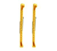 Patins de Hockey sur Glace en Plastique Réglables, 1 Paire, Protection Durable en Métal à Ressort, Patins Artistiques (Yellow)