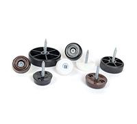 Patins de Meubles en Plastique (Noir, 30mm, Paquet de 12, Pièce de Forage Gratuite - Free Drill BIT) Made in Germany