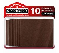 Patins en Feutre Auto-Adhésifs 10 PCS 20 x 15 cm X-Protector - Patins pour Meubles Marron - Patin Meuble Premium - Patin Feutre Autocollant - Patins Glisseurs pour Meubles - Protégez Vos Sols!