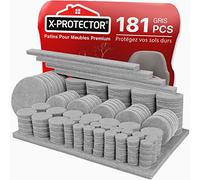 Patins en Feutre Auto-Adhésifs 181 PCS X-Protector - Patins pour Meubles Gris - Patin Meuble - Patin Feutre Autocollant - Patins Glisseurs pour Meubles - Protégez Vos Sols!