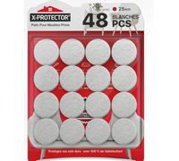 Patins en Feutre Auto-Adhésifs 48 PCS 25 mm X-Protector - Patins pour Meubles Blanc - Patin Meuble Premium - Patin Feutre Autocollant - Patins Glisseurs pour Meubles - Protégez Vos Sols!