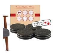 Patins en Feutre Autocollants Ronds 12 pièces, 50 mm de diamètre, 5 mm épaisseur, Protection de Sol pour Meubles, Patins de Chaise, parquet ou stratifié - Made in Canada