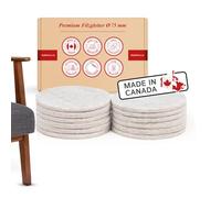 Patins en feutre autocollants ronds 75mm, 5mm d'épaisseur, 12 x patins pour meubles lourds, brun clair, protection pour parquet ou stratifié, pour pieds de meubles, pieds de tables, pieds de chaises, chaises - Made in Canada