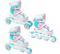 Patins en ligne 3 en 1 Patins en ligne/Triskates/Rollskates Raven Lia réglables avec roue à lumière LED (27-30 (16,5-18,5cm))