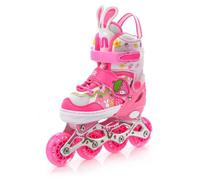 Patins en ligne 4 en 1 Bunny - Aluminium et carbone - Taille réglable - S 30-33 - Rose 25/26