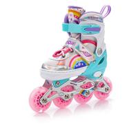 Patins en ligne Rainbow - avec roues LED - Chaussure réglable - M 34-37 - Rose 34/37