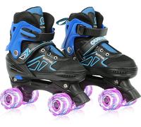 Patins enfants 8 roues réglables taille M(32-37) Enfants patins en ligne bleu clignotant