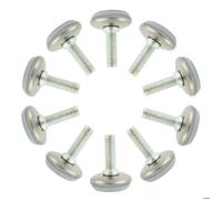 sourcingmap 10pcs Pieds de Nivellement Meuble Réglable Pied Réglable Patin de meuble Jambe Pied de Table Chaise Base Protection Plancher Blanc 8mm x 25mm filetage