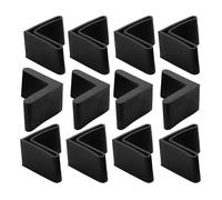 Patins pour meubles SOURCING MAP 12pcs Protecteur Pied Chaise fer Table Embout Pied Capuchons Caoutchouc forme L 25x25mm Noir