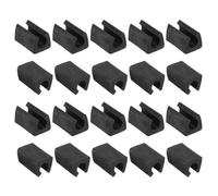 Patins pour meubles SOURCING MAP 20Pcs 12mm embout rectangulaire Antidérapant Pieds Chaise pour tube métal meuble Protection Noir