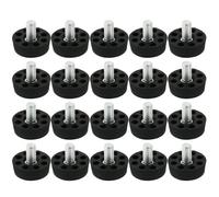 sourcing map 20pcs Pieds de Nivellement Meuble Réglable Pied Réglable Patin de meuble Jambe Pied de Table Chaise Base Protection Plancher 8 trous noir M8 x 10mm male filetage