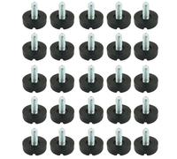 sourcing map 25pcs Pieds de Nivellement Meuble Réglable Pied Réglable Patin de Meuble Jambe Pied de Table Chaise Base Protection Plancher Plastique Glisse filleté mâle M6 x 15mm