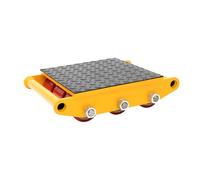 Patins Robustes, Déménageur de Machines industrielles 15 tonnes, for Meubles Lourds, roulement Central en Acier allié, 9 Rouleaux, for Transport intensif, 37 x 26,5 cm, Jaune