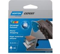 Norton Triangles perforés Expert 95 mm 6 trous auto-agrippants Grain 40 Lot de 5