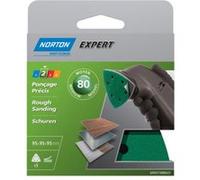 Norton Triangles perforés auto-agrippants Expert 95 mm Grain 80 6 trous – Lot de 5
