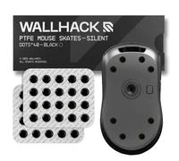 Patins Wallhack PTFE Dot Silencieux |Patins universels gaming pour souris | Glisse ultra-fluide sur tapis tissu & verre | Contrôle et vitesse personnalisables | Application rapide & simple |Noir 7x7mm