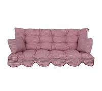 Patio Bora Coussin pour balancelle - 170 x 50 cm - Rouge et Blanc - Assise avec Dossier, 2 Coussins latéraux - Volant Avant matelassé