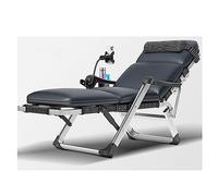 Patio chaise de chaise de chaises extérieures Pool Pool Pool inclinable avec oreiller et support de tasse pour pelouse Postes réglables plage Positions en acier portable 160 kg (couleur: A + coussin