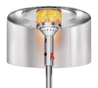 Patio Heater Reflector Hood pour un chauffage efficace et sûr, montage facile, 33 x 15 pouces, méthode de maintien renforcée, pour les chauffages ronds à gaz et au propane