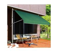 Patio ning es Nings Parois d'extérieur rétractables faciles à installer avec mécanisme à manivelle et portes Vert 400 cm