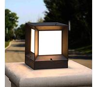 Patio Pilier Lampe E27 Étanche Noir Fonte Alu et Acrylique Carré Pilier Pelouse Post Lumière Carré Maison Cour Colonne Phare LED Décoration Éclairage Économie D'énergie Lumière beautiful scenery