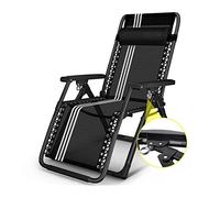 Patio pliant Chaise salon inclinable en plein air chaise portable réglable Portable Sun Zero Gravity avec oreiller amovible pour le jardin Camping Beach Yard File en acier de la piscine (couleur: a)