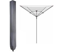 PATIO PLUS Housse de Protection pour Séchoir à Linge, Tissu Oxford 600D Imperméable et Résistant aux UV, pour Séchoir Rotatif et Corde à Linge, 16x16x180 cm, Gris
