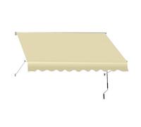 Patio Retractable Awning, Manual Exterior Sun Shade Deck Window Cover, with Manual Crank Handle Aluminum Frame Door Canopy UV Resistant(Beige,1m/3.3ft)