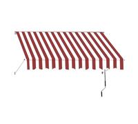Patio Retractable Awning, Manual Exterior Sun Shade Deck Window Cover, with Manual Crank Handle Aluminum Frame Door Canopy UV Resistant(Red+White,3m/9.8ft)