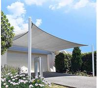 Patio Sun Shade Sail Canopy, 10' x 12' Rectangle Shade Cloth Block Sunshade Fabric - Outdoor Cover Awning Shelter for Pergola Backyard Garden Yard (Gray Color)