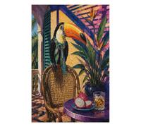Patio Tropical Toucan Puzzle 1000 Pièces en Bois, Défi de Réflexion