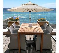 Patio Umbrella 2.7m / 9ft Seaside Table Umbrella, Outdoor Patio Garden Parasol Waterproof Sun Shade Market Umbrellas, Double Top, with Stable Base