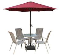 Patio Umbrella 270cm Round Sun-Resistant with 8 Ribs, Non-Fading Waterproof Patio Shade Umbrella, for Hotel Garden Square Western Restaurant