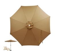 Patio Umbrella Cover Replacement - 11 Foot 8 Rib Waterproof UV Resistant Canopy, Heavy Duty Cantilever Fabric, Outdoor Shade Covers, Sun Protection Accessory | For Garden Deck Picnic Market
