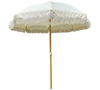 Patio Umbrella White Round Garden Umbrella, UV Blocking Sunblock Parasol with Tilt Mechanism, for Lawn Villa Hotel Balcony, Easy to Assemble